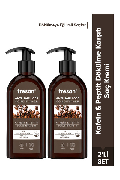Tresan Kafein & Peptit Dökülme Karşıtı Saç Kremi – Tüm Saç Tipleri ve Dökülme...