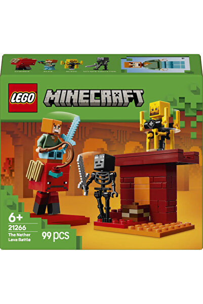 LEGO ® Minecraft Nether Lav Savaşı 21266 - 6+ Yaş Çocuklar için Video Oyunu Oyuncak Yapım Seti (99P)