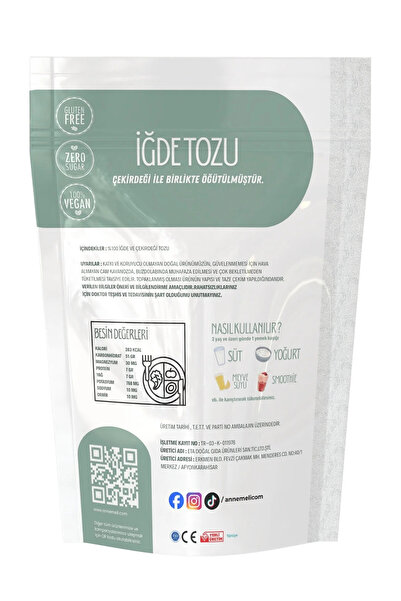 Emine türk anneli 2. Kg Iğde Ve Çekirdeği Tozu ( Iğde Unu) % 100 Doğal Günlük Taze Öğütülür Annemeli