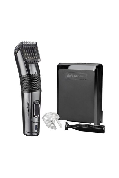 BABYLİSS Carbon Titanium 2 Tarak Başlıklı 26 Kademe Ayarlı Kablosuz Erkek Saç Sakal Tıraşı Makinesi Gri E978E