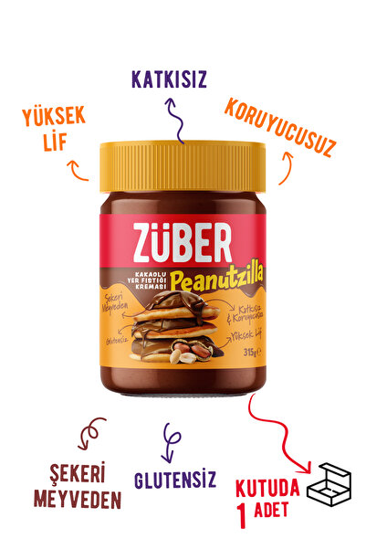 Züber Peanutzilla Kakaolu Yer Fıstığı Kreması 315g