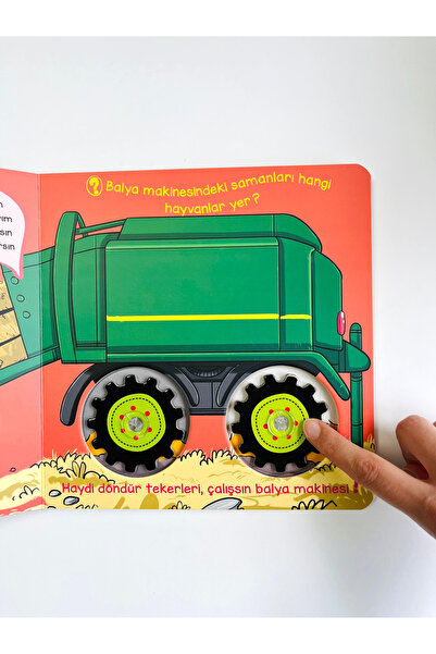 Sincap Kitap Tekerlekler İş Başında-Çalışkan Çiftlik Araçlarım İnce Motor,Hareketli Tekerlekli Kitap 0-3 Yaş