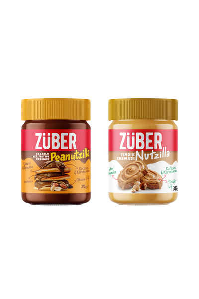 Züber Nutzilla Fındık Kreması 315g x 1 Adet (Yeni) + Peanutzilla Kakaolu Yer ...