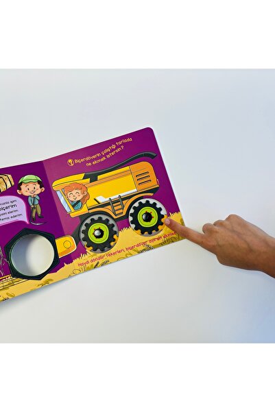 Sincap Kitap Tekerlekler İş Başında-Çalışkan Çiftlik Araçlarım İnce Motor,Hareketli Tekerlekli Kitap 0-3 Yaş