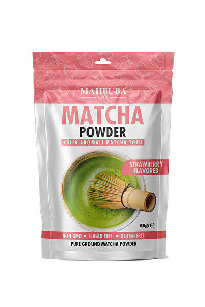 Mahbuba Çilek Aromalı Matcha Çayı Tozu 50gr