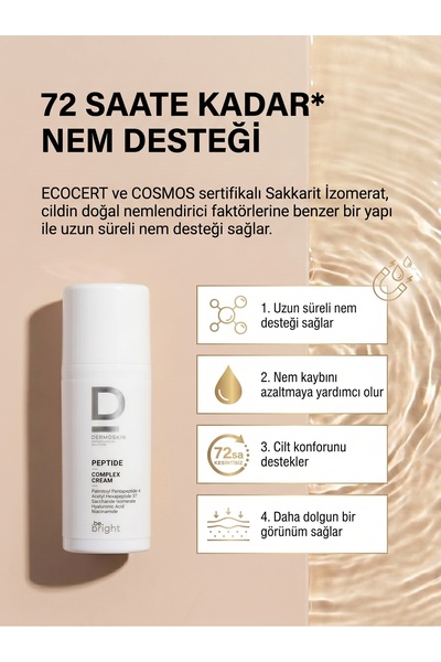 Dermoskin Be Bright Peptit Kompleks Krem | Yaşlanma ve Kırışıklık Karşıtı | Nemlendirici Krem | 33 ml