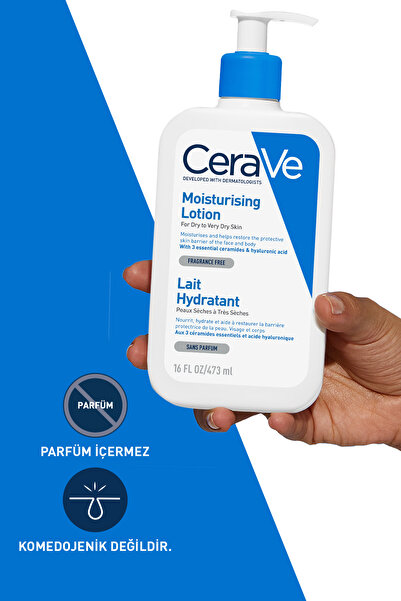 CeraVe Hyalüronik Asit & Seramid İçerikli Normal ve Kuru Ciltler İçin Nemlendirici Yüz&Vücut Losyonu 473 ml