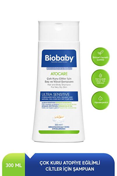 Biobaby Çok Kuru Ciltler Saç Ve Vücut Şampuanı 300 ml - Organik Zeytin Yağı A...