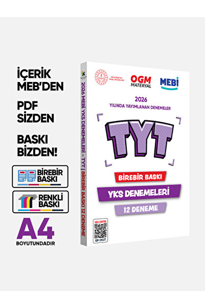 Karakutu Yayınları 2026 YKS-TYT MEBİ OGM Güncel Seri Online Deneme 12li SET B...