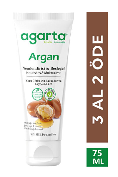 Agarta Doğal Yüz Ve El Besleyici Argan Yağlı Cilt Bakım Kremi 75 ml