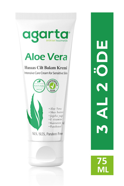 Agarta Doğal Aloe Vera Nemlendirici El Ve Vücut Bakım Kremi 75 ml