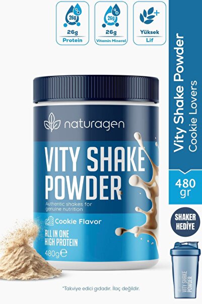 Naturagen Vity Shake Powder Cookie Lovers 480 g | Yüksek Proteinli Öğün Tozu ...