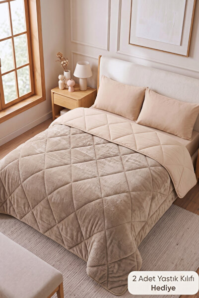 Formeya Double size luxury beige 4 seasons wellsoft duvet set double sided 19...