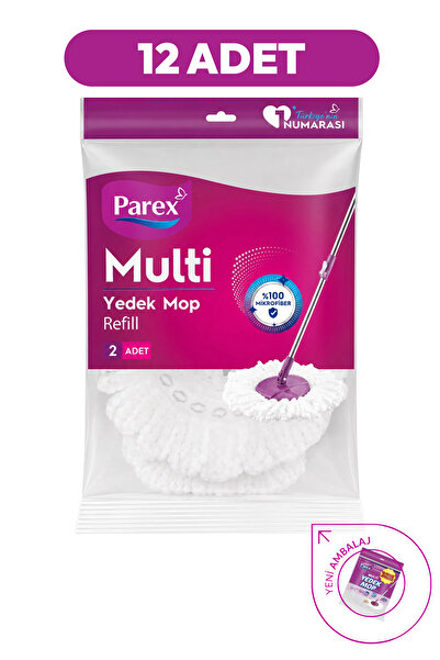 Parex Multi Yedek Mop 2'li Paket (Sapsız) 12li Set Toplam 24 Mop