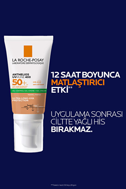 La Roche Posay Anthelios Oil Control Gel Cream Yağlı Ciltler İçin Jel Formunda Renkli Güneş Koruyucu Yüz Kremi 50ml