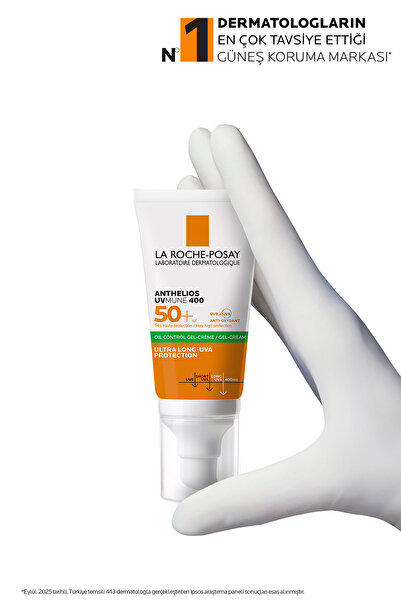 La Roche Posay Anthelios Oil Control Gel Cream Yağlı/ Karma Cilt Tipleri için Güneş Koruyucu Yüz Kremi SPF50+ 50 ml