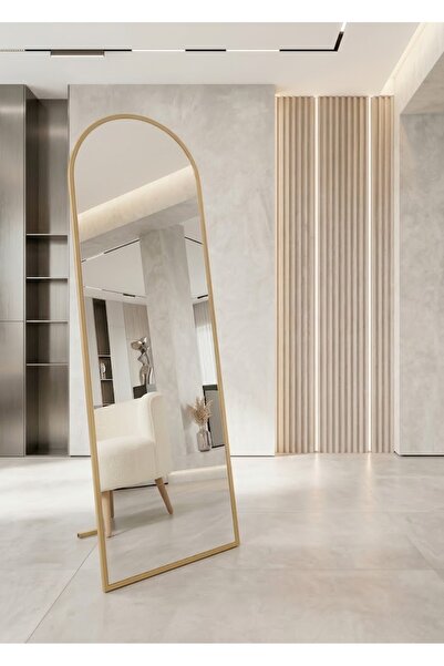 Ersan Dizayn 160X50 Gold Metal Ayaklı Boy Aynası (ŞİŞECAM)