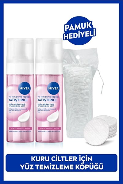 NIVEA Yatıştırıcı Yüz Temizleme Köpüğü 150ml, Kuru ve Hassas Cilt, Hyaluronik...