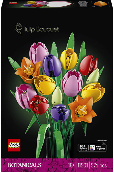 LEGO ® Botanicals Lale Buketi 11501 - Yetişkinler için Dekoratif Model Yapım Seti (576 Parça)
