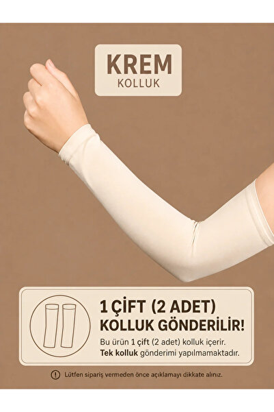 Anatolye Krem Likralı Esnek Penye Çok Amaçlı Kolluk