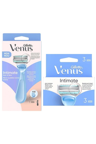 Gillette Venus İntim Bölge Kadın Tıraş Makinesi Seti + 3 Adet Yedek Başlık