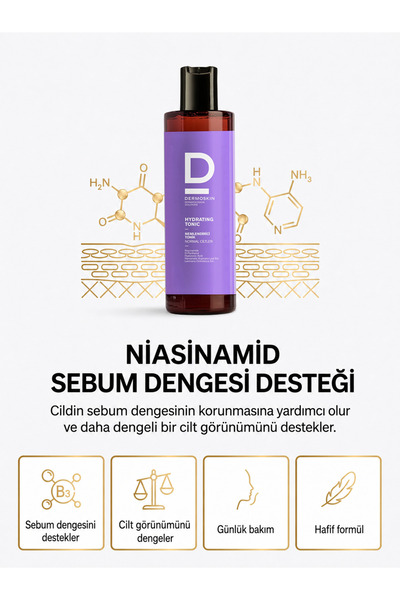 Dermoskin Hydrating Tonic |    Moisturizing Facial Cleansers |   Hyaluronic Acid |   Niacinamide |   200 ml