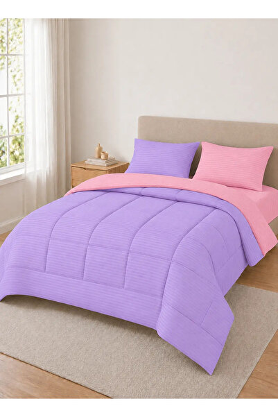 Hotel Linen Klub Stripe Reversible Comforter Set- Ultra Soft Microfiber Fabri...
