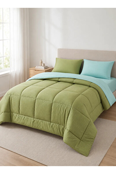 Hotel Linen Klub Stripe Reversible Comforter Set- Ultra Soft Microfiber Fabri...