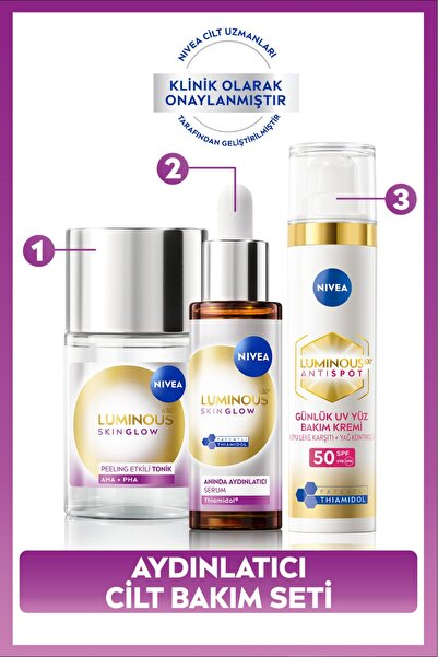 NIVEA SPF50 Luminous630 Leke Karşıtı Gündüz Yüz Kremi, Skin Glow Aydınlatıcı ...