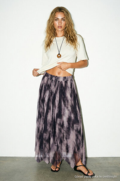 Drop by TrendyolMilla Crna Til suknja TDRSS26ET00025