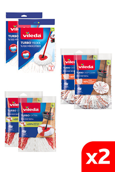 Vileda Turbo Temizlik Seti 6 lı Mikrofiber Yedek Paspas Paketi (Klasik + Extr...