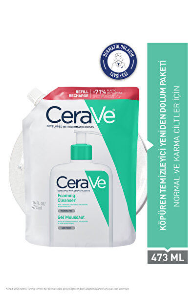 CeraVe NORMAL-KARMA CİLTLER İÇİN NİASİNAMİD İÇERİKLİ KÖPÜREN TEMİZLEYİCİ REFI...