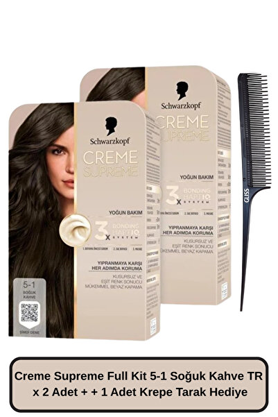 Schwarzkopf Creme Supreme Full Kit 5-1 Soğuk Kahve TR x 2 Adet