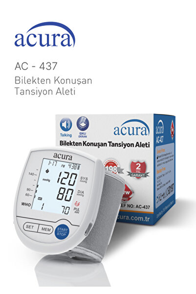 Acura Ac-437 Işıklı Ekranlı, Bilekten Türkçe Konuşan Tansiyon Aleti