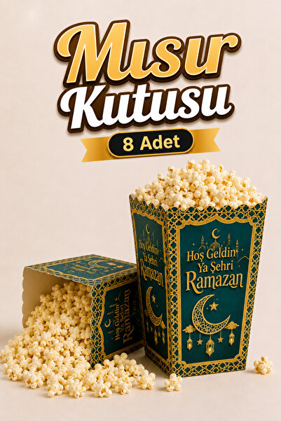 Huzur Party Store Welcome Ya Şehir-I Ramadan Written Corn Box 8 Pieces 8X12 c...
