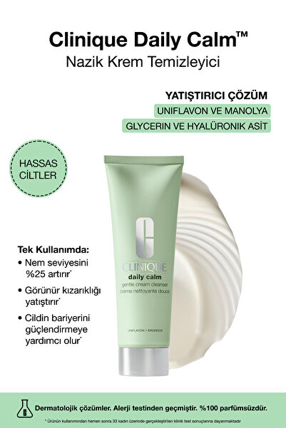 Clinique Daily Calm™ Nazik Krem Temizleyici 125 ml | Gliserin, Hyalüronik Asi...
