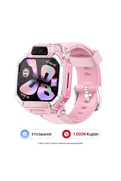Huawei Watch Kids X1 Akıllı Çocuk Saati - Pembe, HD Görüşme, Hassas Konum Tak...