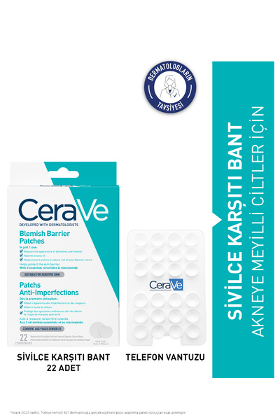 CeraVe Salisilik Asit & Seramid İçerikli Sivilce Karşıtı Bantlar 22 adet + TE...
