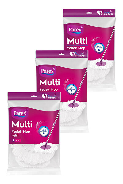 Parex Multi Yedek Mop 2'li Paket (Sapsız) Toplam 6 Adet