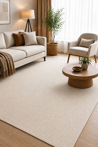 Lorente Home Liora Krem Hasır Dokuma Jüt Kaymaz Taban Sisal Kilim Yıkanabilir...