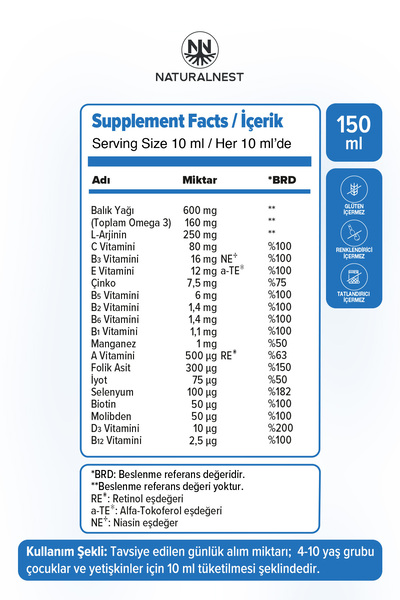 Naturalnest Multy Balık Yağı Şurup 150 ml — Multivitamin Mineral