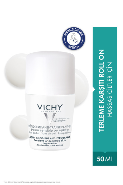 Vichy Hassas Ciltler İçin Terleme ve Ter Kokusuna Karşı 48 Saat Etkili Roll O...