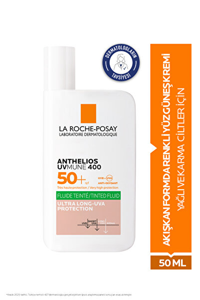 La Roche Posay Anthelios Oil Control Fluid Karma ve Yağlı Ciltler İçin Renkli...