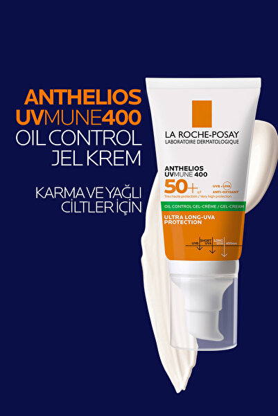 La Roche Posay Anthelios Oil Control Gel Cream Yağlı/ Karma Cilt Tipleri için Güneş Koruyucu Yüz Kremi SPF50+ 50 ml