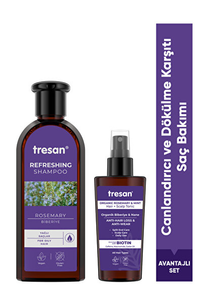 Tresan Rosemary Revitalizing Care Shampoo 300 ml and Rosemary Hair Tonic 125 ml