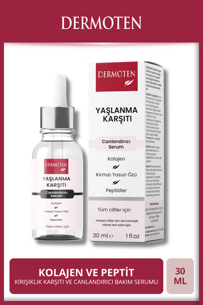 Dermoten Yaşlanma Karşıtı Serum, Kolajenli Cilt Bakım Serumu 30 Ml