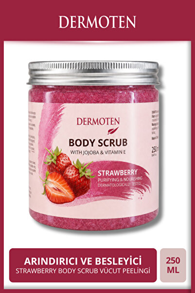 Dermoten Body Scrub Strawberry Extract Nourishing Purifying Moisturizing Body...