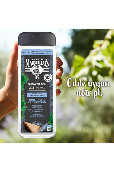 Le Petit Marseillais Men Mineraller ve Sedir Ağacı Duş Jeli 400 ml x2