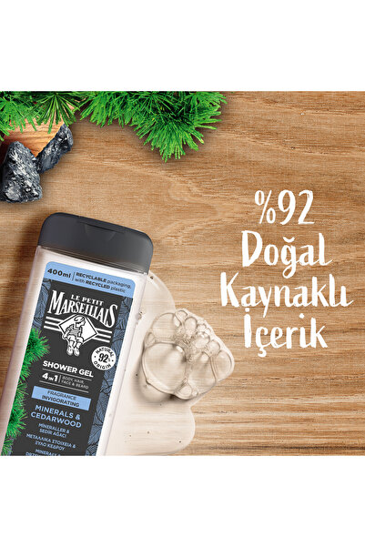 Le Petit Marseillais LPM Men Mineraller ve Sedir Ağacı Duş Jeli 400 ml