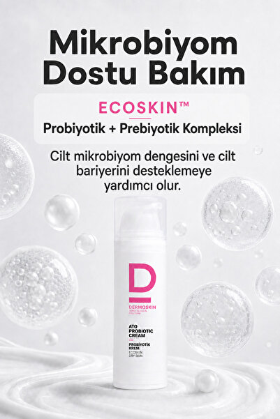 Dermoskin Ato Probiyotik Krem | Kuru Ciltler İçin Nemlendirici Yüz Kremi | Atopik Ciltler için Bakım |  50 ml